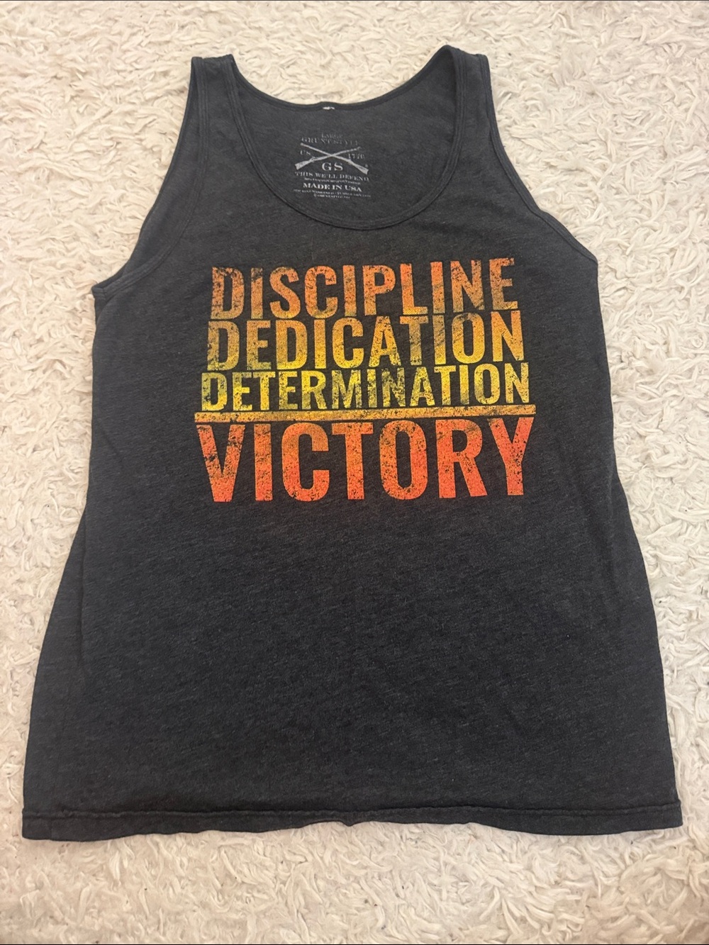 Grunt Style Black Tank with White Distressed Rifle Graphic